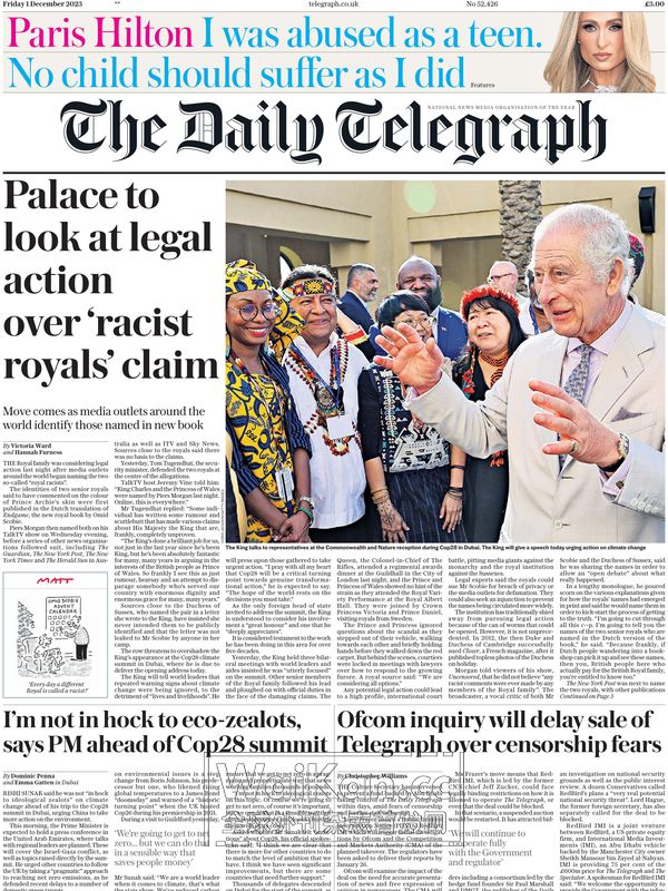 The Daily Telegraph - 1 December 2023 (.PDF)
