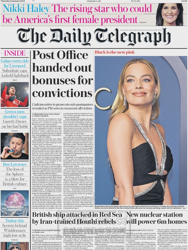 The Daily Telegraph - 11 January 2024 (.PDF)